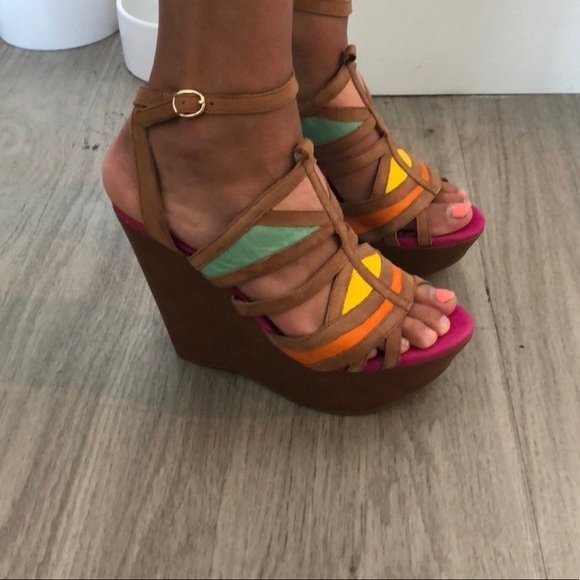 Jessica Simpson Shoes - Jessica Simpson Color Block Wedges 7